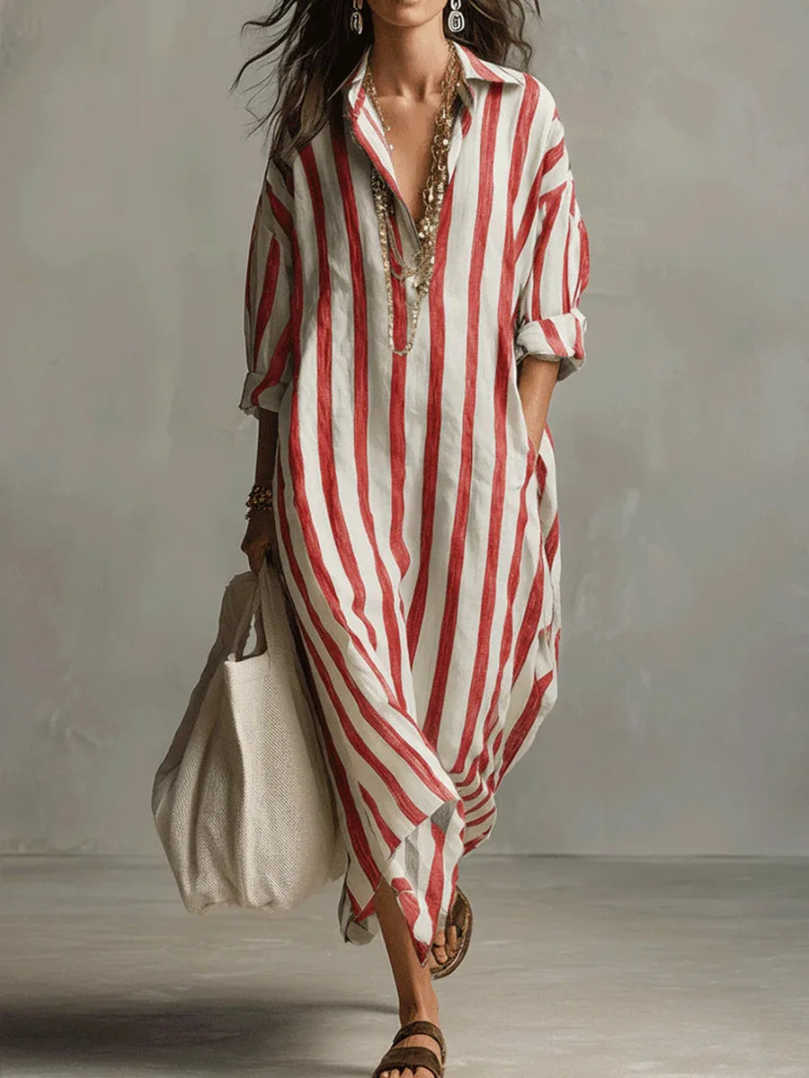 Marcella | Striped Shirt Maxi Dress