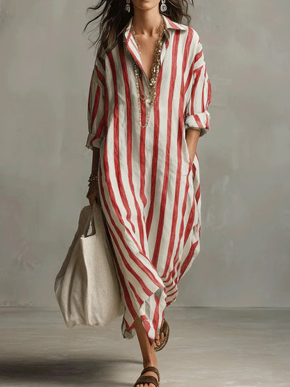 Marcella | Striped Shirt Maxi Dress