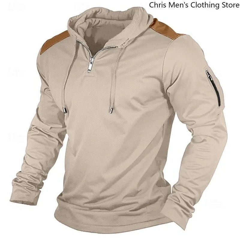 Weston | Contrast Shoulder Half Zip Hoodie