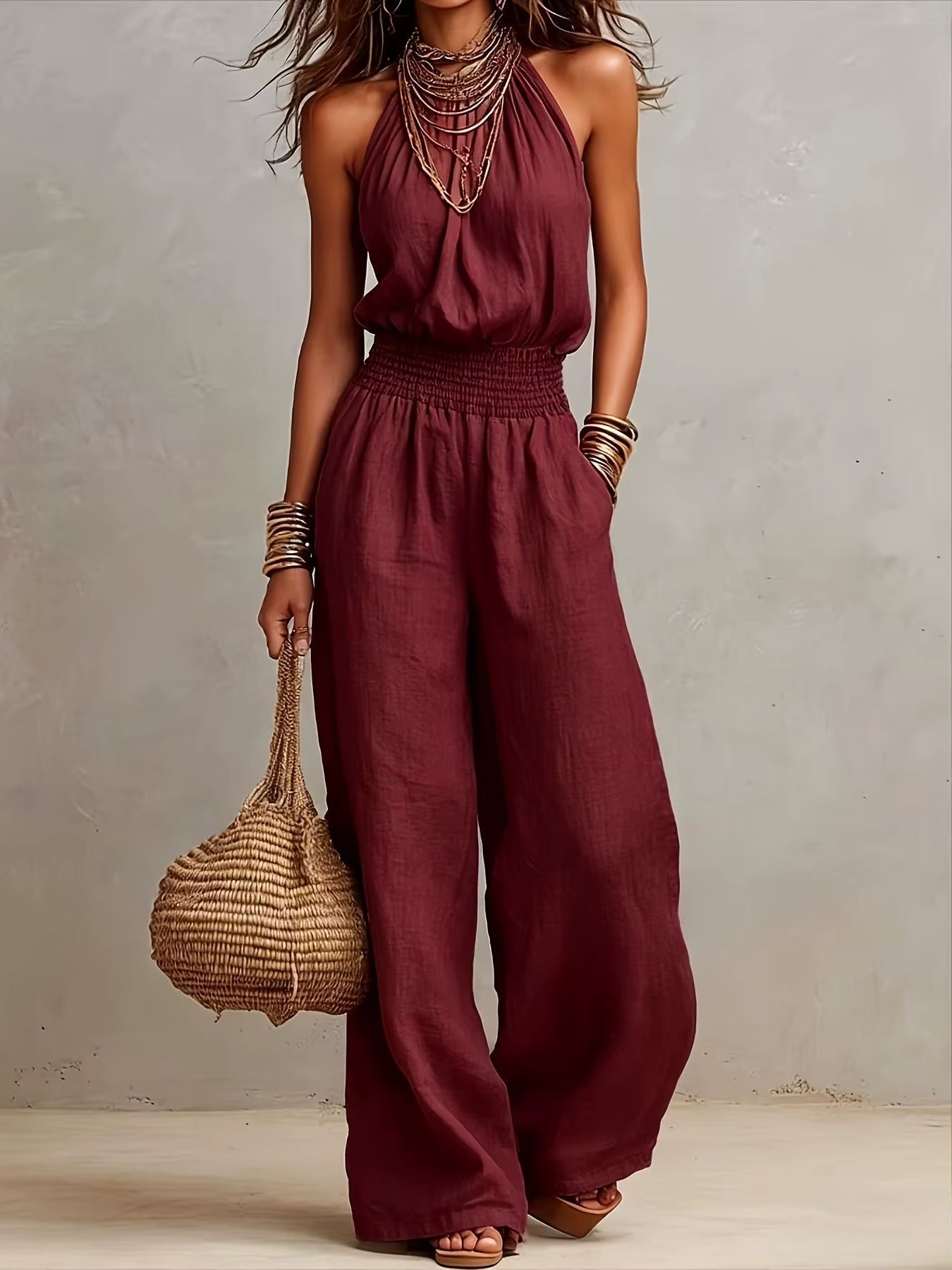 Brisea | Relaxed Linen Blend Jumpsuit