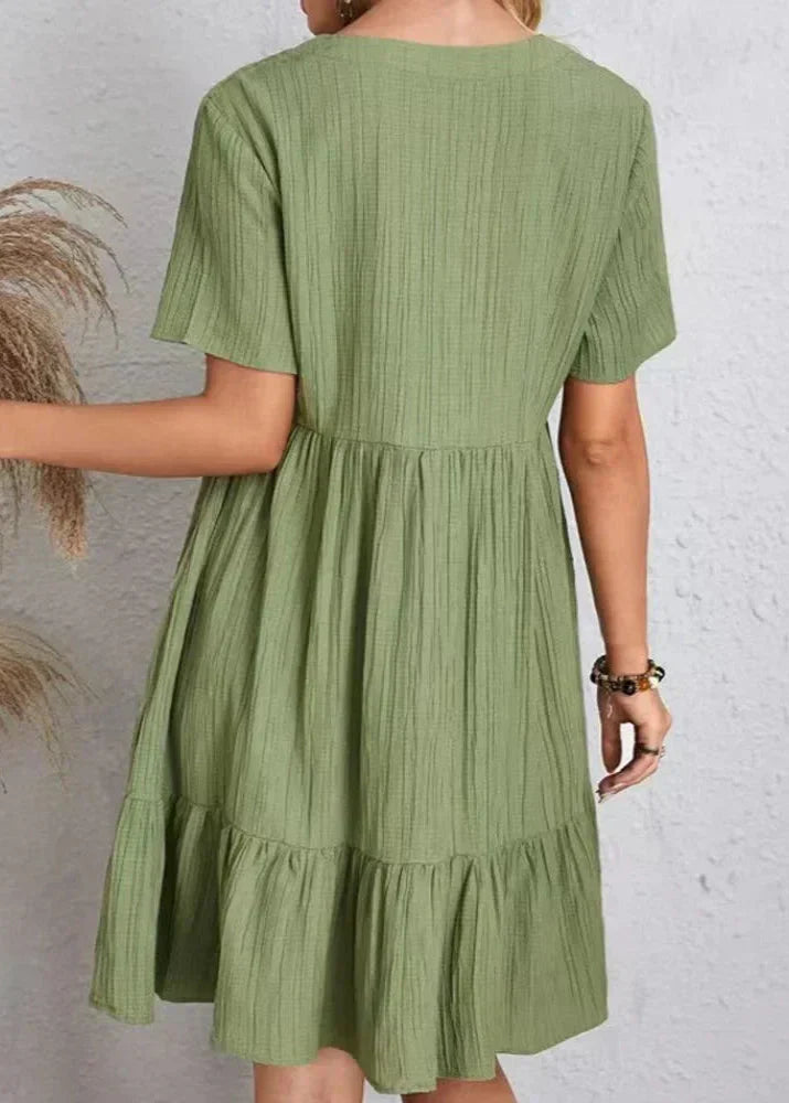 Fiorenza | Textured Babydoll Mini Dress