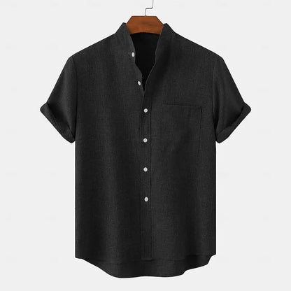 Graham | Short Sleeve Mandarin Collar Shirt
