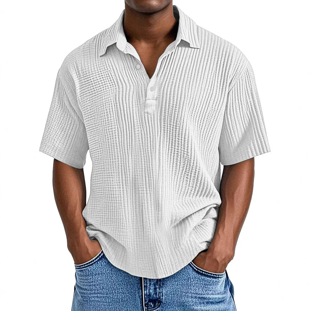 Fletcher | Textured Polo Collar Shirt