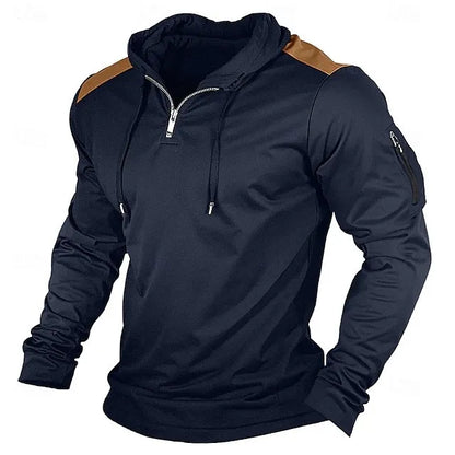 Weston | Contrast Shoulder Half Zip Hoodie