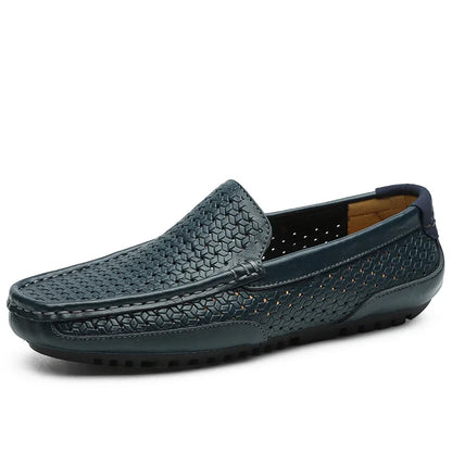 Garrick | Perforated Leather Slip On Loafers
