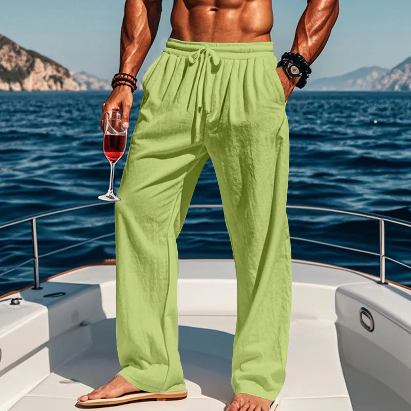 Caspian | Drawstring Relaxed Linen Trousers
