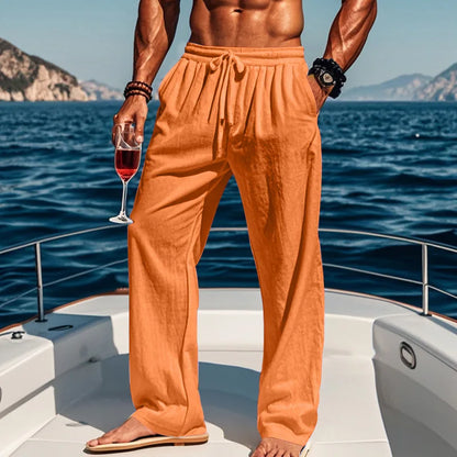 Caspian | Drawstring Relaxed Linen Trousers