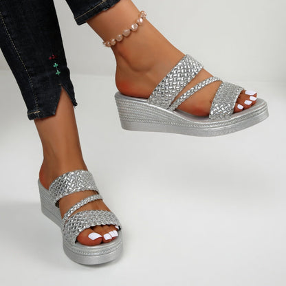 Elvara | Braided Strap Platform Sandals