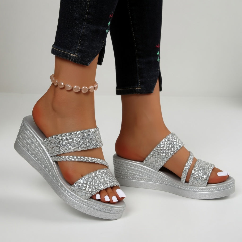 Elvara | Braided Strap Platform Sandals