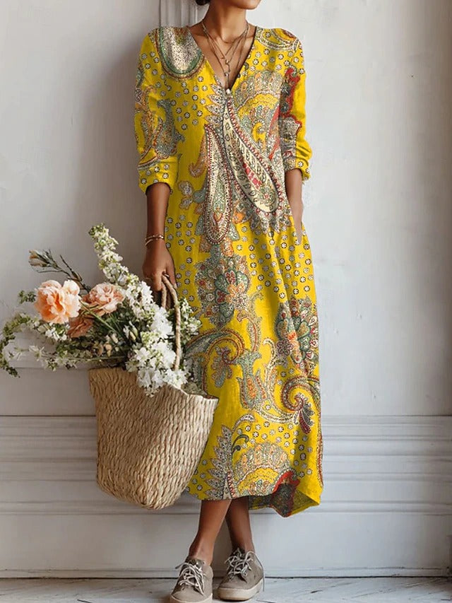 Solmelle | Vintage Floral Maxi Dress