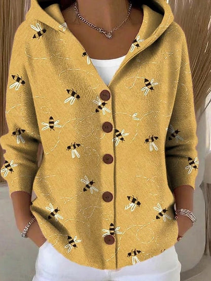 Yareli | Cozy Patchwork Hooded Cardigan
