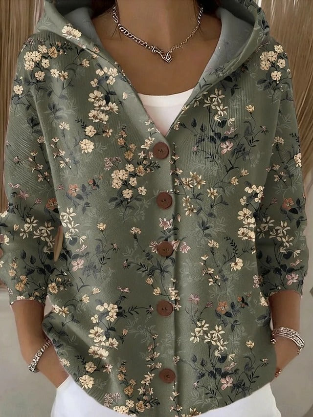 Yareli | Cozy Patchwork Hooded Cardigan