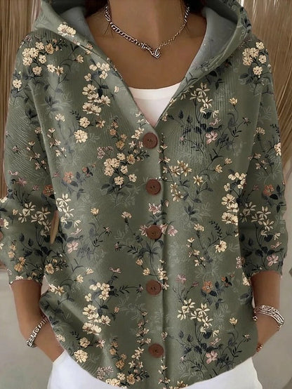 Yareli | Cozy Patchwork Hooded Cardigan