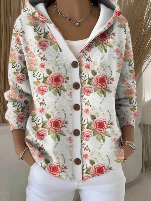 Yareli | Cozy Patchwork Hooded Cardigan