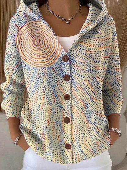 Yareli | Cozy Patchwork Hooded Cardigan