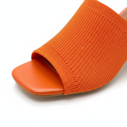 Zephmora | Knit Strap Block Heel Sandals