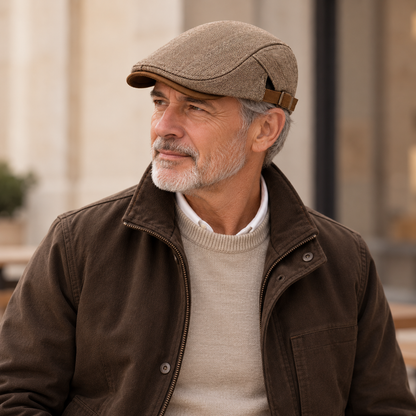 Cyril | Traditional Herringbone Flat Cap