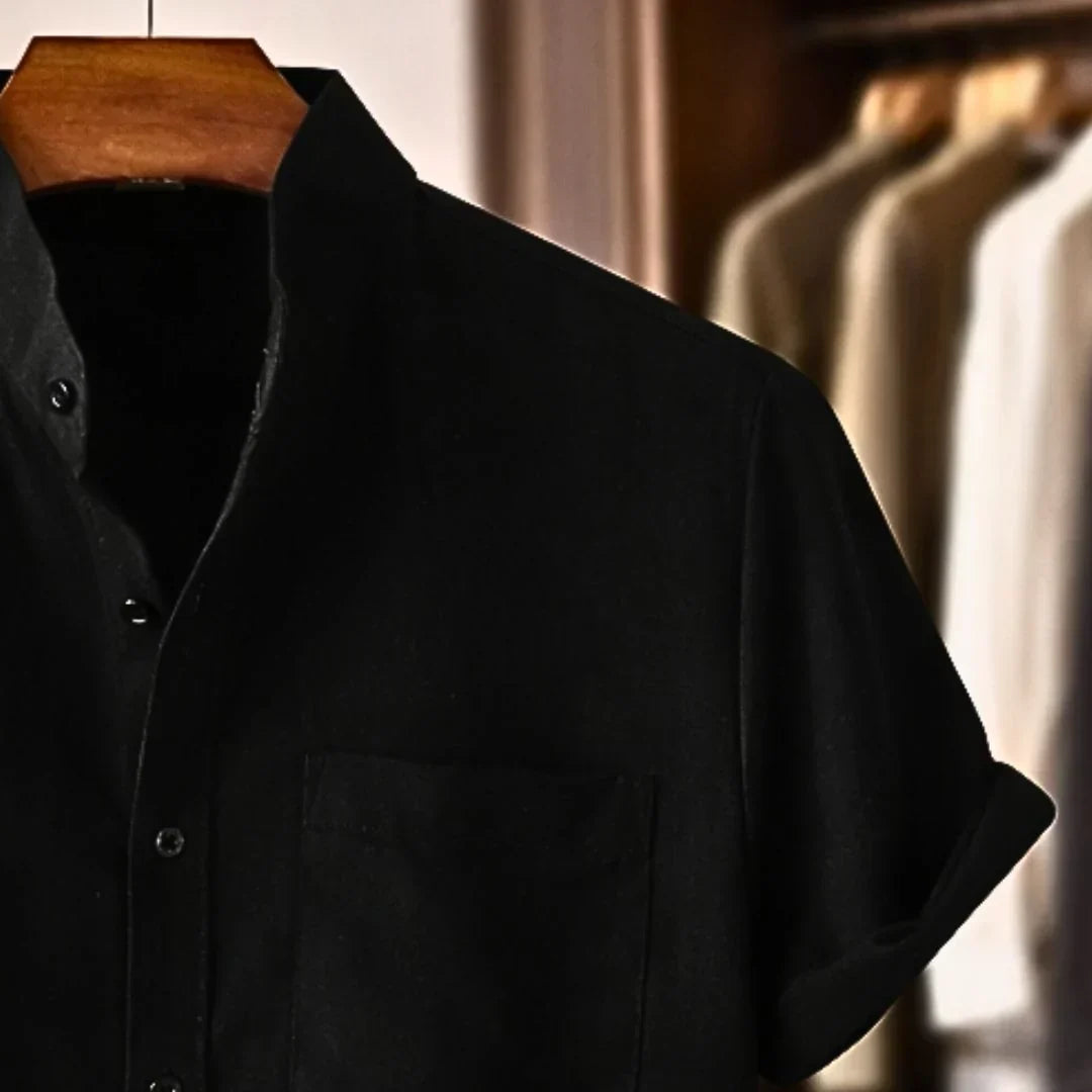 Harlan | Textured Stand Collar Summer Shirt