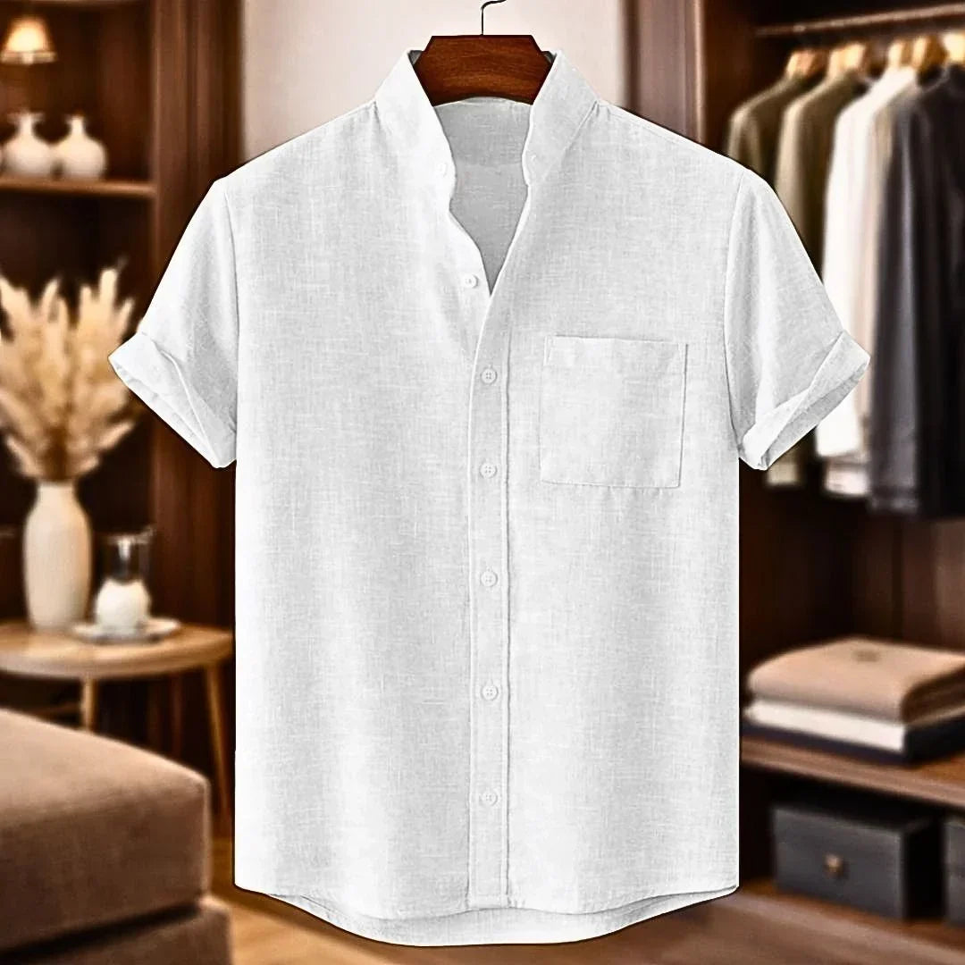 Harlan | Textured Stand Collar Summer Shirt