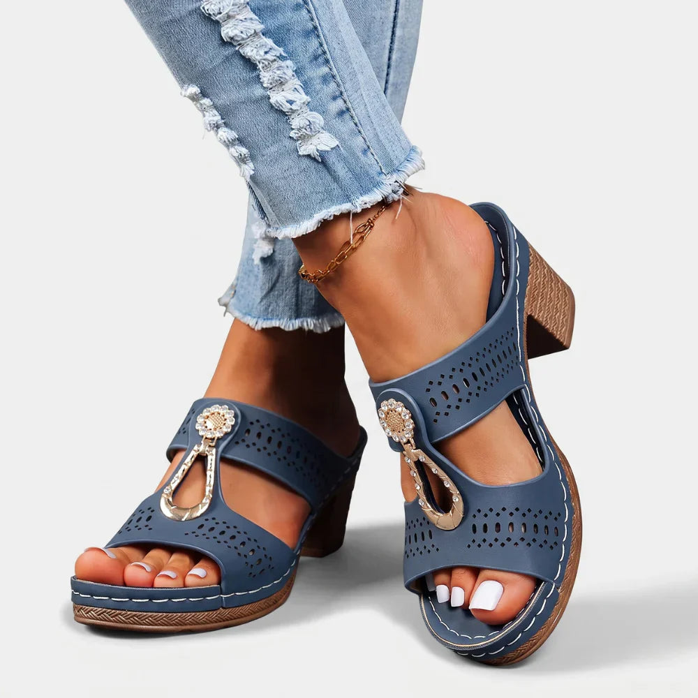 Brinleigh | Open Toe Ornament Heel Sandals