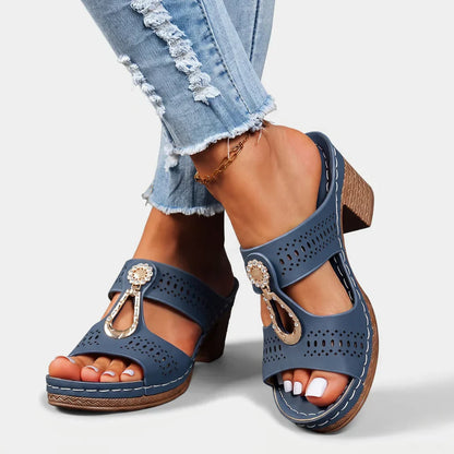 Brinleigh | Open Toe Ornament Heel Sandals