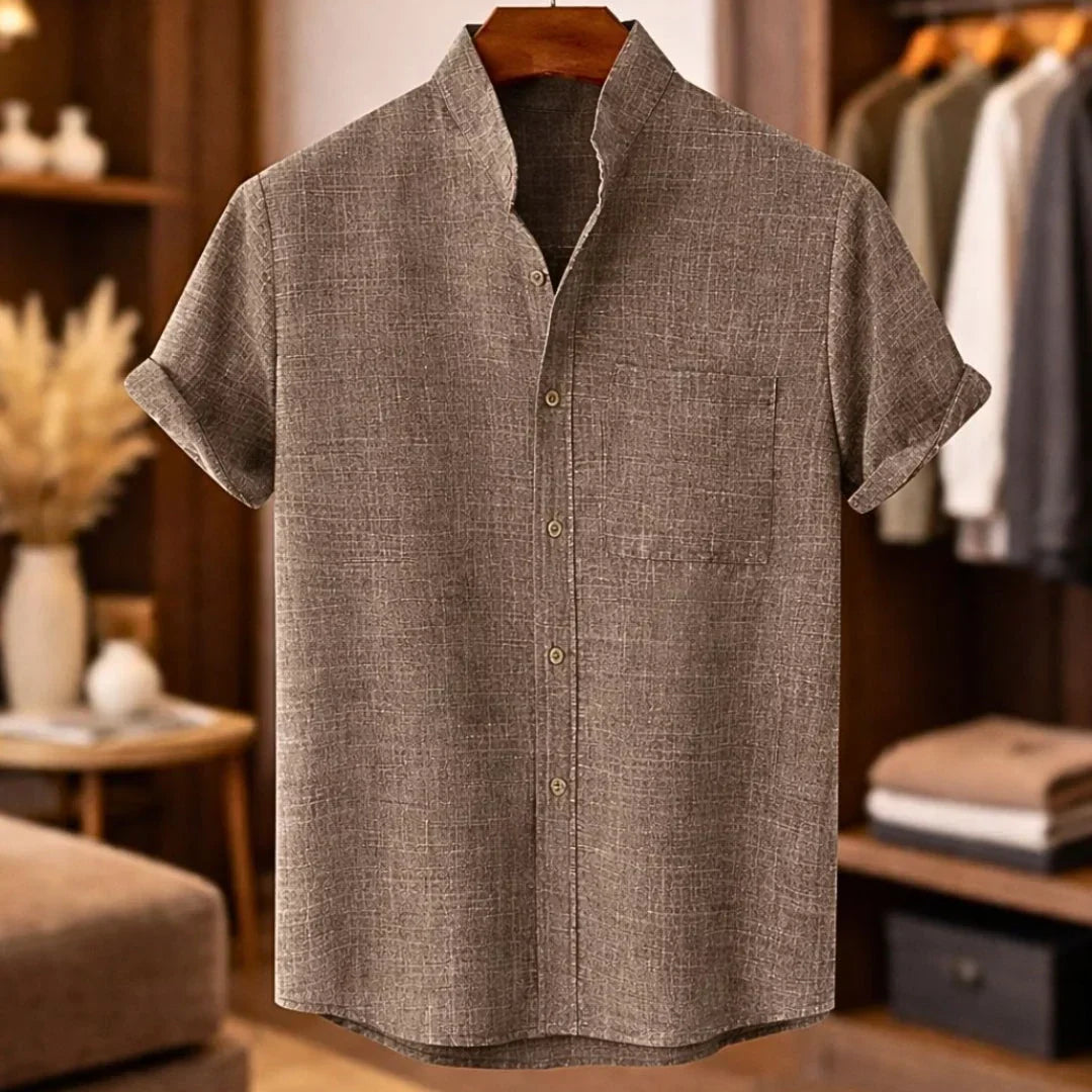 Harlan | Textured Stand Collar Summer Shirt