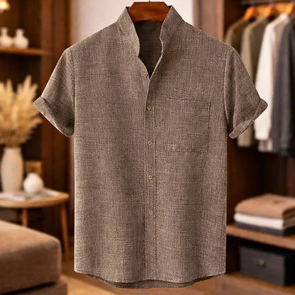 Harlan | Textured Stand Collar Summer Shirt