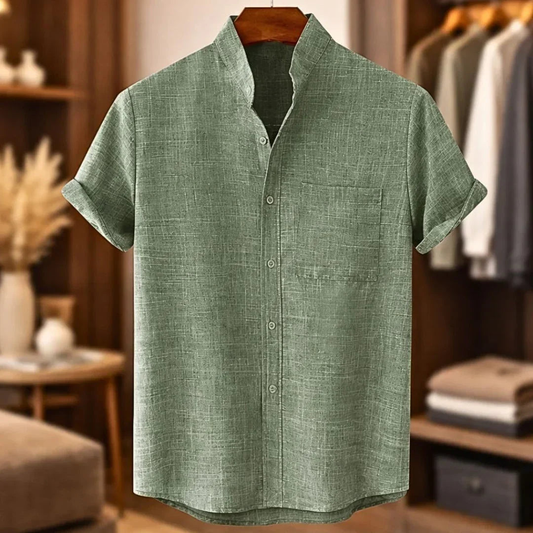 Harlan | Textured Stand Collar Summer Shirt