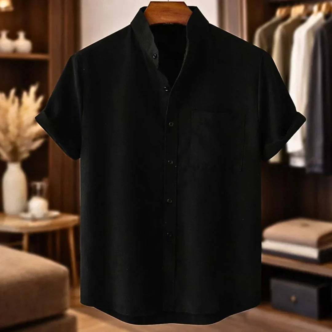Harlan | Textured Stand Collar Summer Shirt