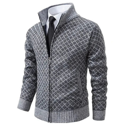 Whitaker | Patterned Zip Front Knit Cardigan