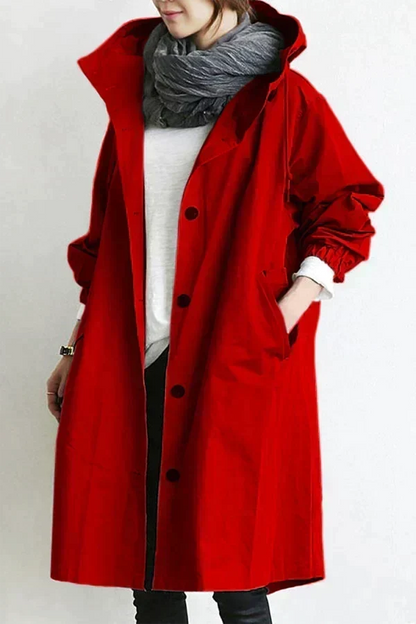 Francine | Button Front Hooded Jacket