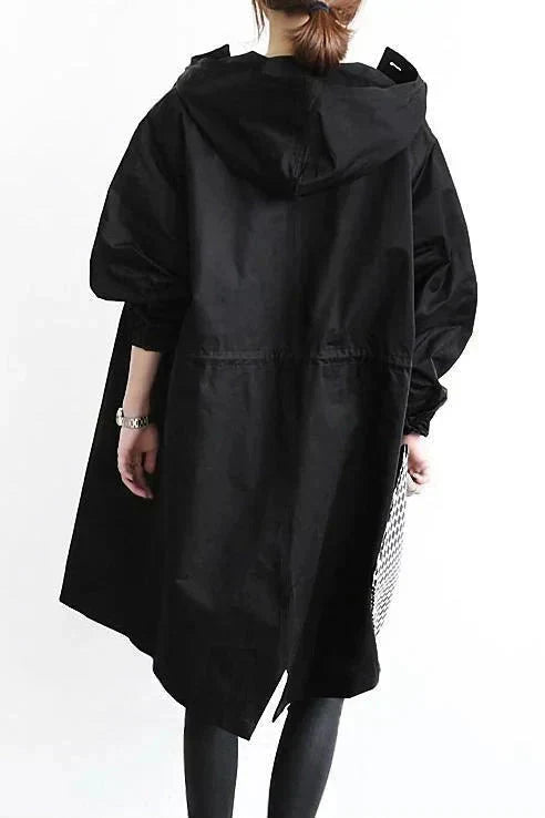 Varenne | Lightweight Button Front Hooded Coat
