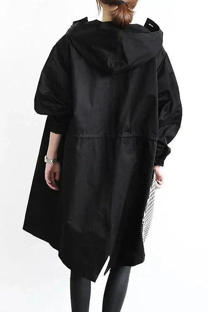 Varenne | Lightweight Button Front Hooded Coat