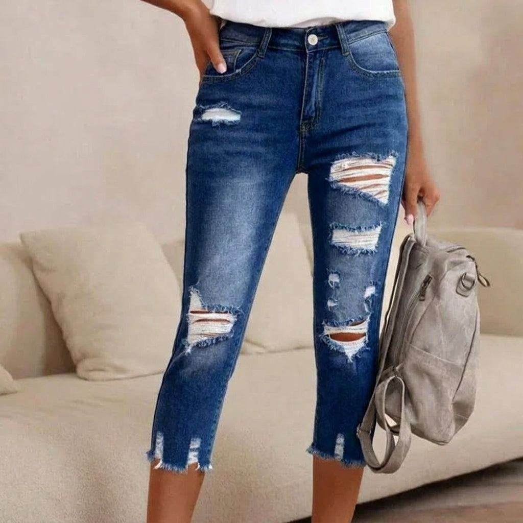 Zorellia | Distressed Skinny Capri Jeans