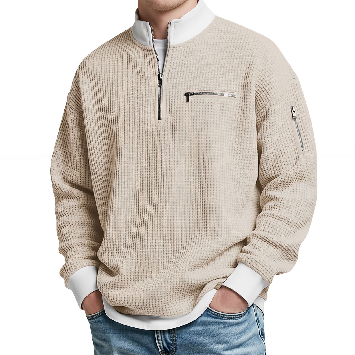 Daven | Casual Half Zip Pocket Sweatshirt