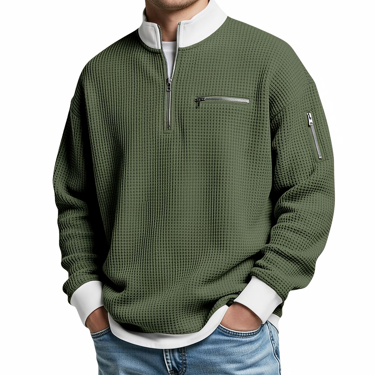 Daven | Casual Half Zip Pocket Sweatshirt
