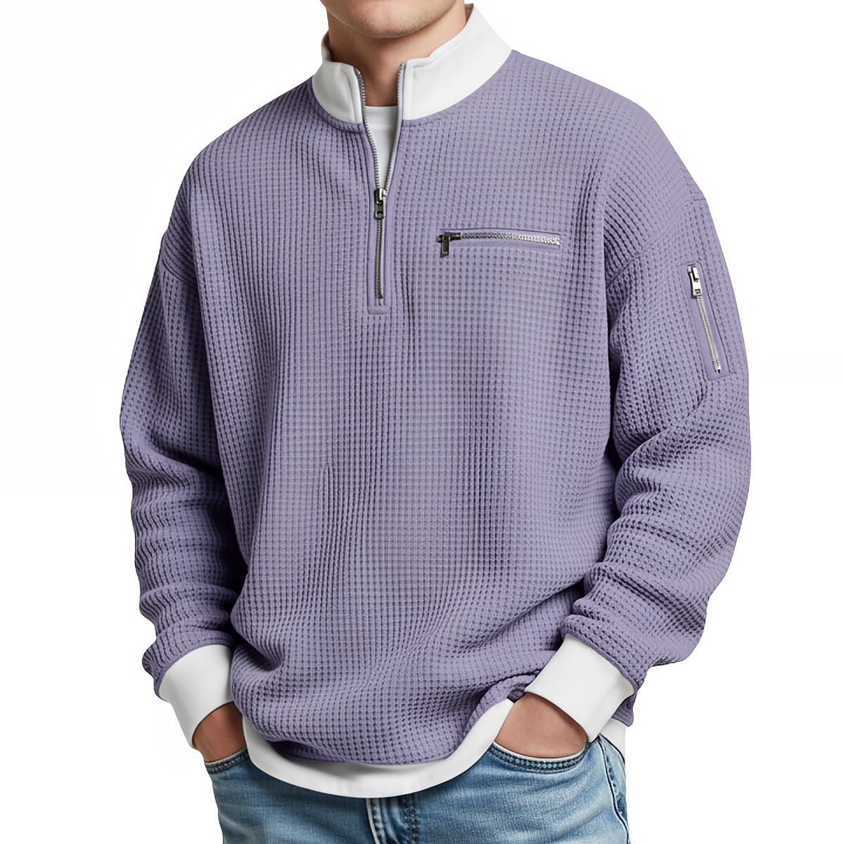 Daven | Casual Half Zip Pocket Sweatshirt