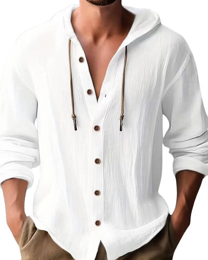 Huxley | Textured Hooded Button Front Shirt