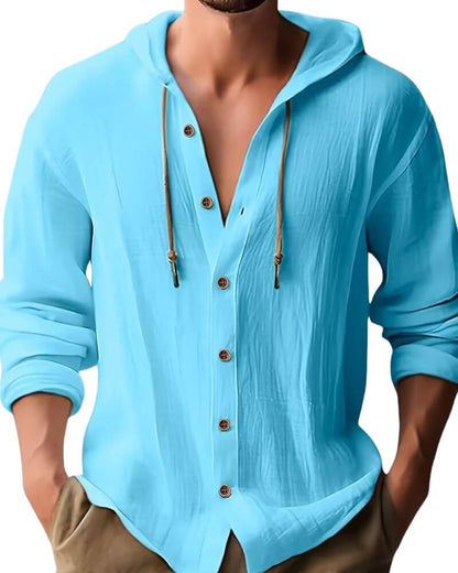 Huxley | Textured Hooded Button Front Shirt