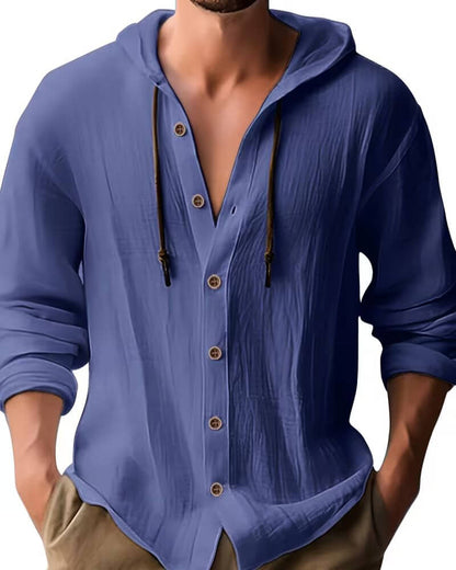 Huxley | Textured Hooded Button Front Shirt