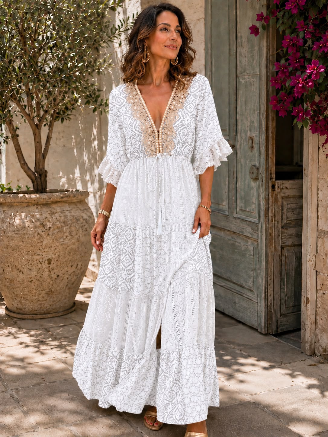 Ysabeau | Bohemian Patchwork Maxi Dress