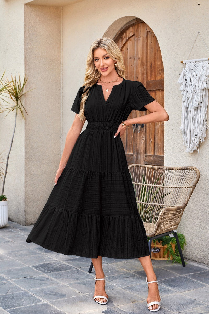 Katerina | Casual V Neck Tiered Dress
