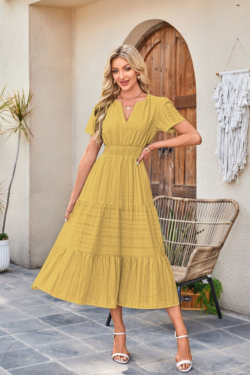 Katerina | Casual V Neck Tiered Dress