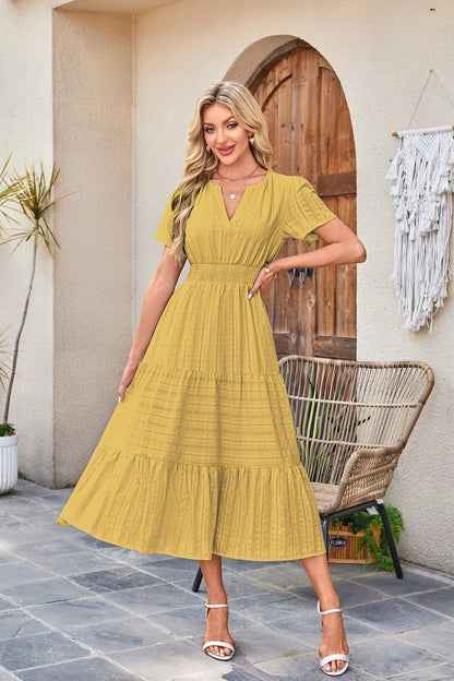 Katerina | Casual V Neck Tiered Dress