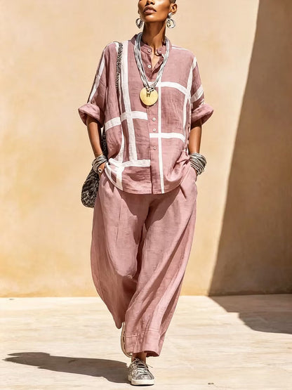 Eulalia | Relaxed Check Print Two Piece Set
