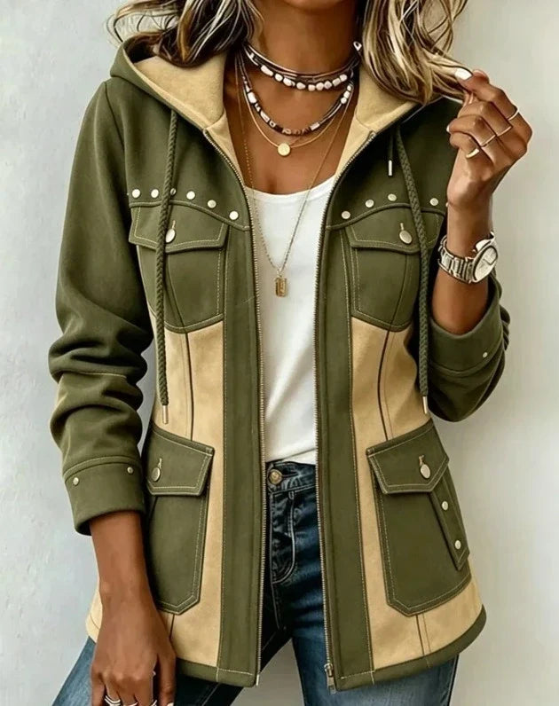 Keturah | Casual Two Tone Hooded Jacket