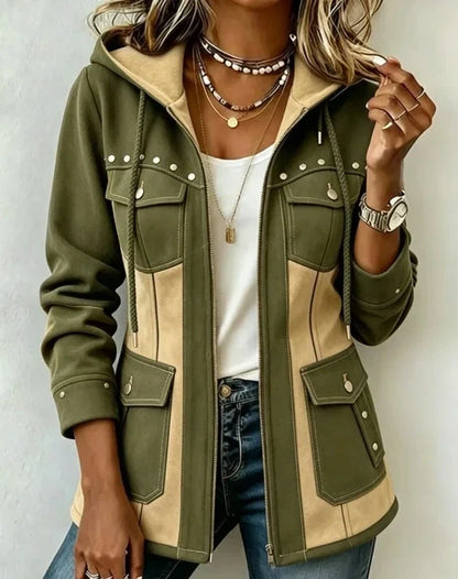 Keturah | Casual Two Tone Hooded Jacket