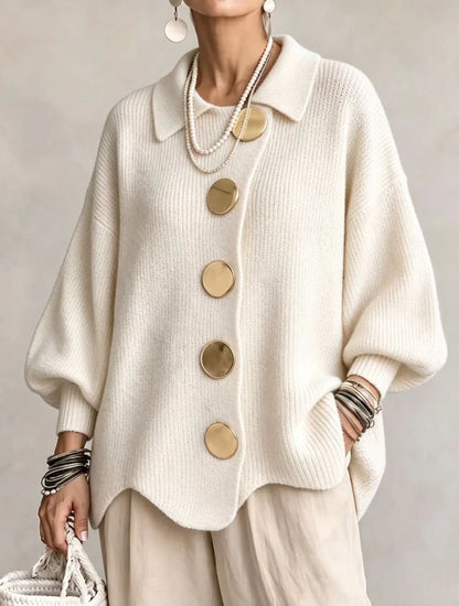 Cecily | Relaxed Button Front Knit Cardigan