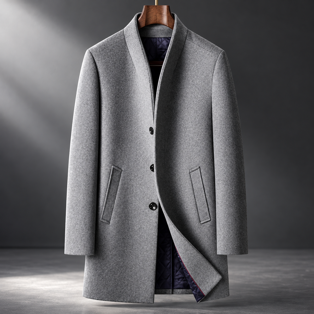 Kerrick | Tailored Stand Collar Long Coat