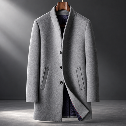 Kerrick | Tailored Stand Collar Long Coat